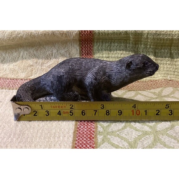 Wolf Original Handmade Soapstone 2 Seal & Otter Sculptures Figurine Made Canada - Picture 15 of 16